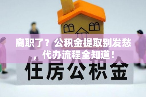 武陵源离职了？公积金提取别发愁，代办流程全知道！