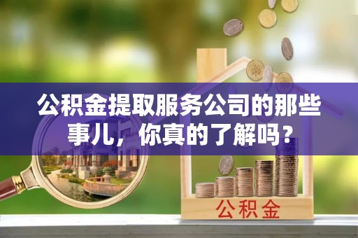 武陵源公积金提取服务公司的那些事儿，你真的了解吗？