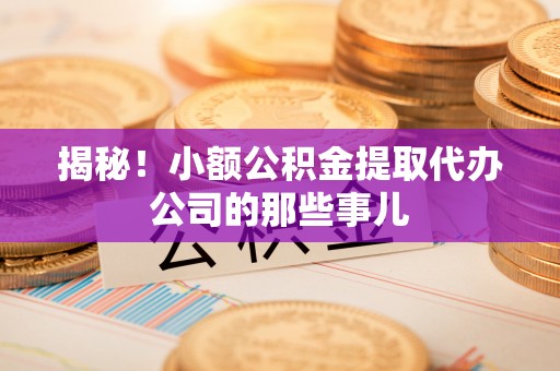 武陵源揭秘！小额公积金提取代办公司的那些事儿