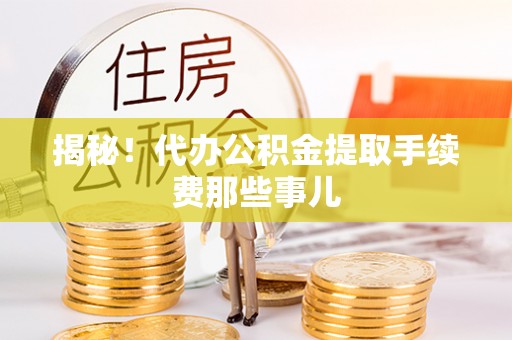 武陵源揭秘！代办公积金提取手续费那些事儿